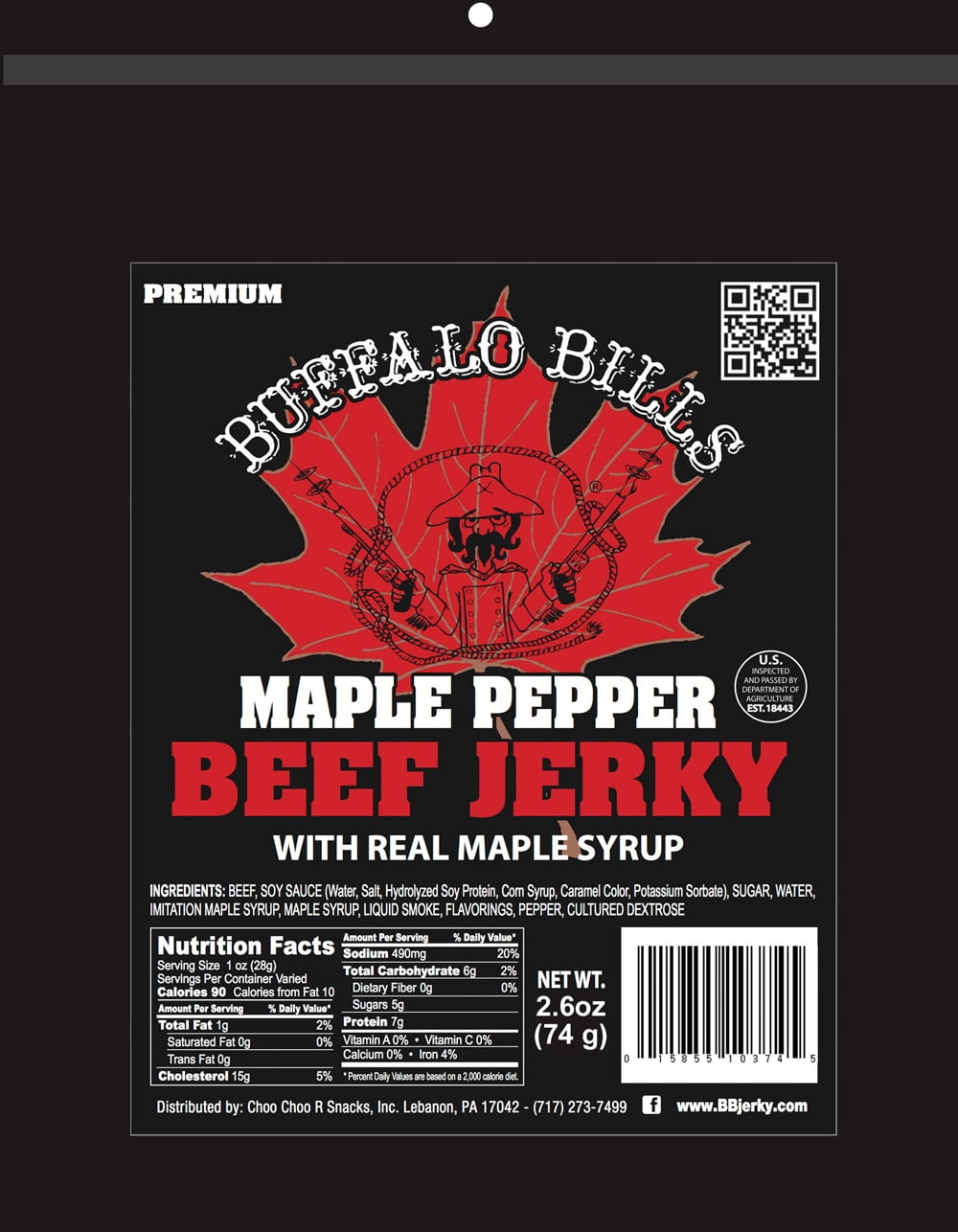 Buffalo Bills 2.6oz Premium Maple Pepper Beef Jerky Packs (six 2.6oz beef jerky packs)