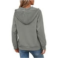 thumbnail image 3 of Womens Fleece Zip Up Hoodies, Long Sleeve Pullover for Women Fall Winter Fashion Warm Sherpa Solid Color Half Zip Hooded Sweatshirts with Pockets, 3 of 6