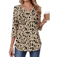 thumbnail image 3 of Fantaslook 3/4 Length Sleeve Womens Tops Dressy Casual Boho Blouses V Neck Pleated Tunic Tops Work Shirts, 3 of 8