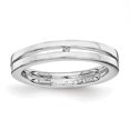 thumbnail image 1 of SS White Ice .01ct. Grooved Diamond Ring Size 7, 1 of 3