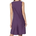 thumbnail image 2 of Dark Purple Spring Summer Dresses for Women Fashion T-shirt Dress Casual Sleeveless Loose Sundress with Pockets, 2 of 5