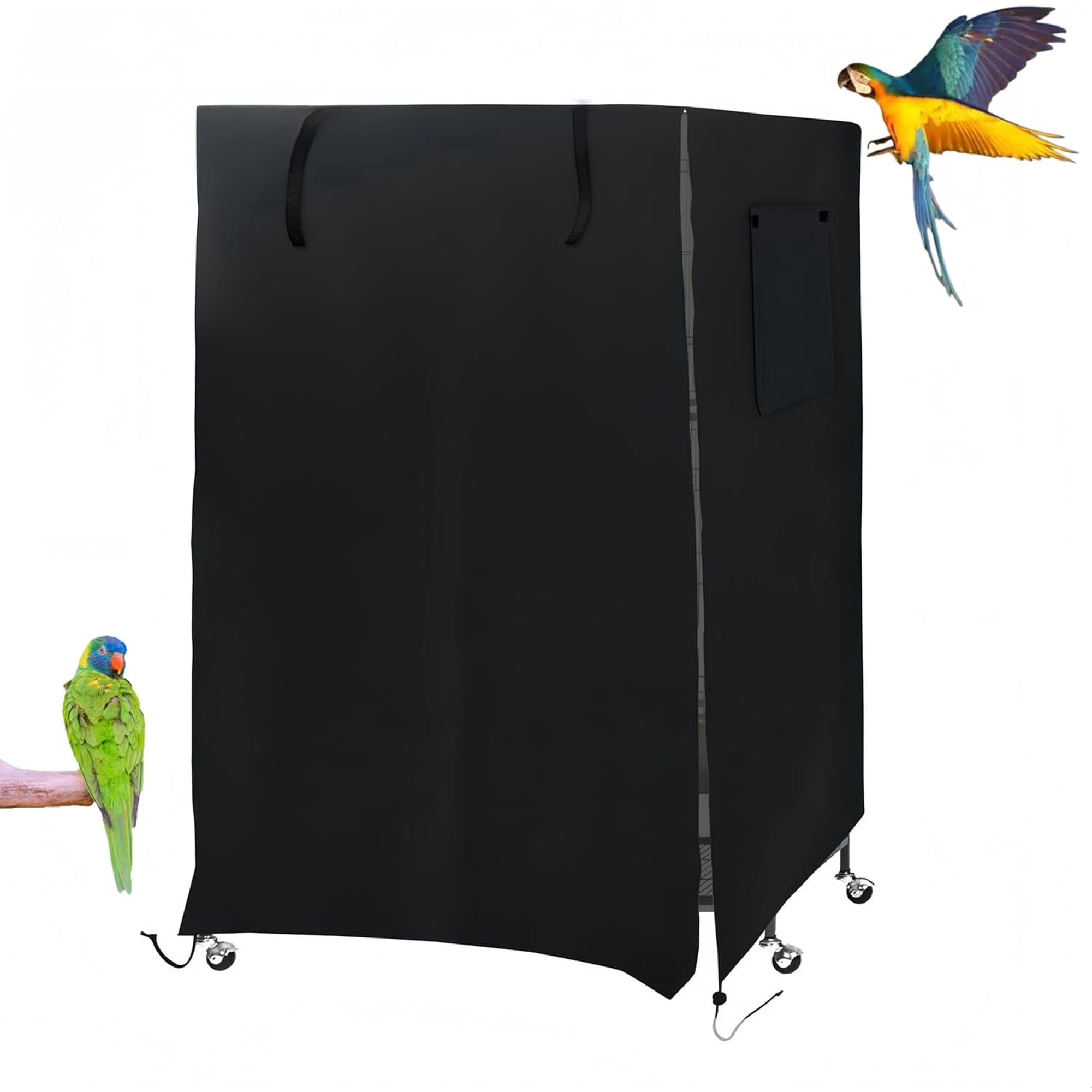 Universal Birdcage Cover Blackout & Breathable for Pets' Good Night, Bird Parrot Cage Cover Durable Washable for Parakeets Lovebirds Budgies Macaw Conure Square Cages, Large (26" L x 19" W x 40" H)