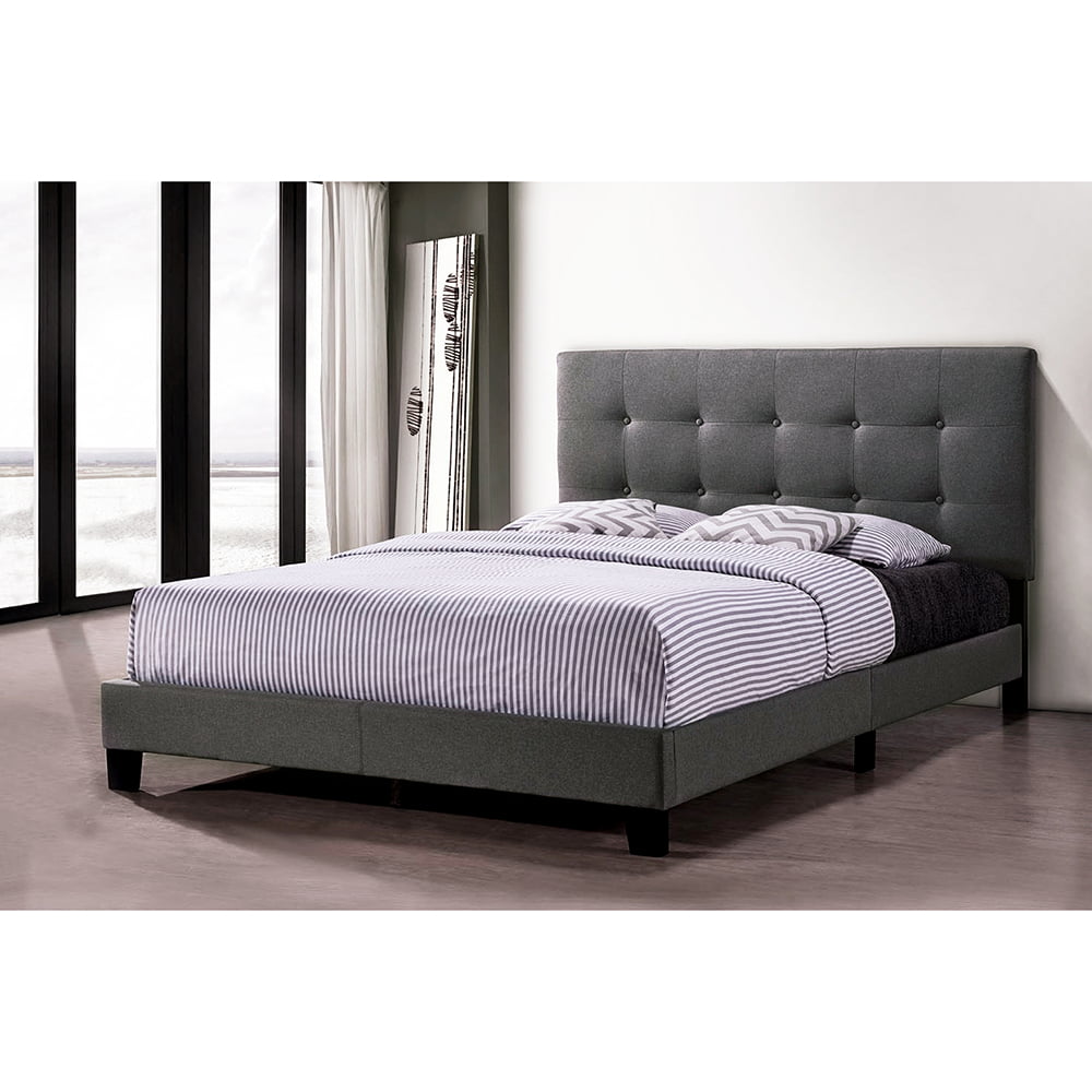 Kepooman Queen Size Upholstered Platform Bed Frame with ...