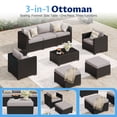 thumbnail image 5 of LazySunsets 8 Piece Outdoor Furniture Set, Rattan Wicker Outdoor Conversation Set Patio Furniture, Light Gray/Black, 5 of 9