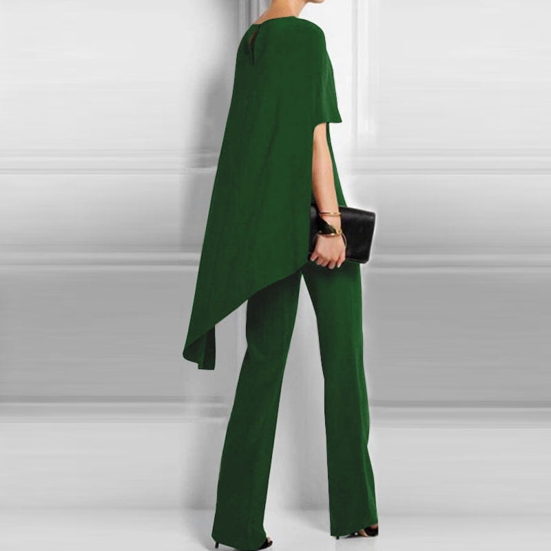 ZANZEA Women Half Sleeve O-Neck Asymmetric Hem One Piece Cape