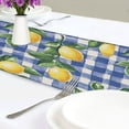 thumbnail image 4 of Yayeee Table Runner 70 inches Long Home Kitchen Dinning Party Decoration, Blue Plaid Lemon, 4 of 7