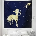 thumbnail image 1 of Sagittarius Tapestry, Starry Night with Constellation Silhouette of a Centaur, Fabric Wall Hanging Decor for Bedroom Living Room Dorm, 5 Sizes, Pale Yellow Dark Blue, by Ambesonne, 1 of 1