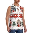 thumbnail image 2 of Kdxio Christmas Houses for Men's Muscle T-shirt,Sleeveless for Workout Running Athletic Gym Lounge Casual, 2 of 5
