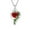 Silver, variant on CHUOU Heart-shaped Rose Necklace Female Jewelry Set With Green Diamonds