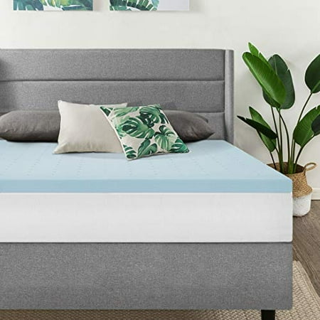 Best Price Mattress 1.5 Inch Ventilated Memory Foam Topper, Mattress Pad with Cooling Gel Infusion, CertiPUR-US Certified, Full , Box Damaged 
