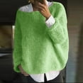thumbnail image 2 of Trubkh Crewneck Sweaters for Women Sweater for Women Fall Sweaters Women Cable Knit Sweater Women Sweaters Green L, 2 of 4