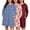 Set4, variant on Women Plus Size Nightgowns Long Sleeve Crew Neck Sleep Shirts with Pockets, 3 Pack