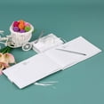 thumbnail image 4 of Juego de soporte para bolígrafo y libro de firmas con refuerzo de boda con cinta de satén blanco con imitación de flor de satén, 4 of 8