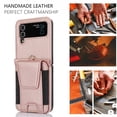 thumbnail image 7 of Allytechgroup Wallet Case for Samsung Galaxy Z Flip 3, with Crossbody Shoulder Strap Bumper Shockproof Cards Holder RFID Blocking Slim Phone Case for Galaxy Z Flip3, Rosegold, 7 of 7