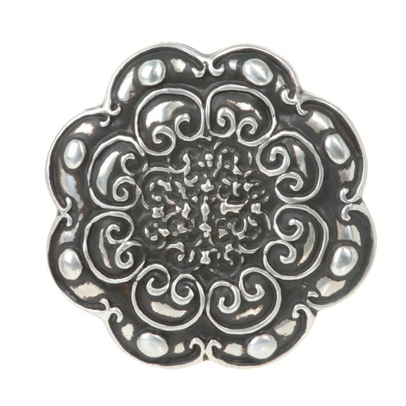 Round Flower Engraved Belt Buckle