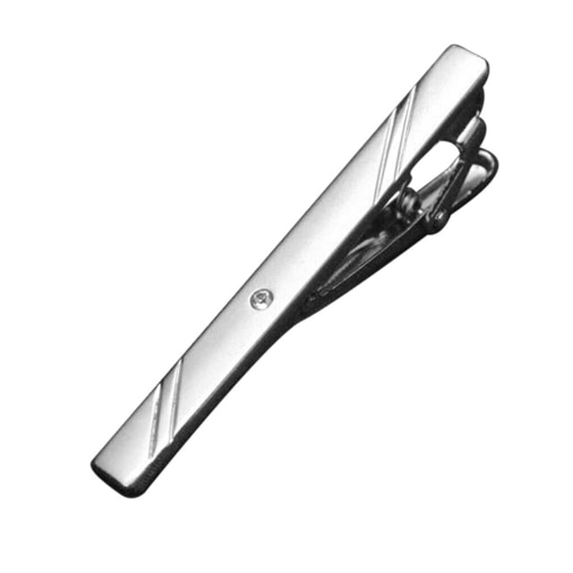 Baohd 1pc Men Metal Silver Tone Simple Necktie Tie Bar Clasp Clip Clamp Pin