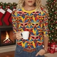 thumbnail image 1 of Xuyuer Mardi Gras Printed Shirt - Ladies' 3/4 Sleeve Crewneck Top for Festival Celebrations, Carnival Themed Parties, Vibrant Holiday Seasonal Fashion & Eye-Catching Parade Ready Apparel, 1 of 9