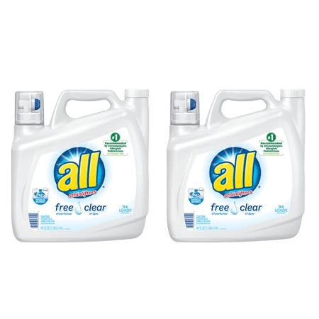 (2 pack) all Liquid Laundry Detergent Free Clear for Sensitive Skin, 141 Ounce, 94