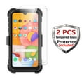 thumbnail image 2 of Tekcoo Rugged Case for Samsung Galaxy A01, Galaxy A01 Case + Tempered Glass Screen Protector [2 Pack], Shockproof Heavy Duty Locking Swivel Holster Belt Clip Kickstand Hard Cover, 2 of 9