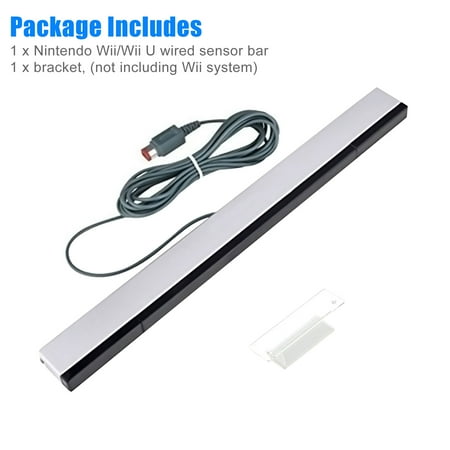 TSV Wired Infrared Sensor Bar Fit for Nintendo Wii, Wii U, Replacement Wired IR Ray Motion Receiver Sensor Bar with Stand