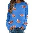 thumbnail image 1 of WEAIXIMIUNG Robe Chandail Midi Femmes Décontractée à Manches Longues T-Shirts Graphiques Col Rond Chandails à Enfiler Hauts pour Femmes, 1 of 5