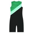 thumbnail image 4 of YiZYiF Kids Boys One-piece Gymnastics Sports Jumpsuit Sleeveless Color Contrast Stretchy Swimming Bodysuit Green 12, 4 of 5