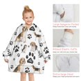 thumbnail image 6 of Beagle Dog and Footprints Blanket Hoodies for Kids 6-13YR Oversize Wearable Blanket Hoodies for Boys Girls Teens, 6 of 7