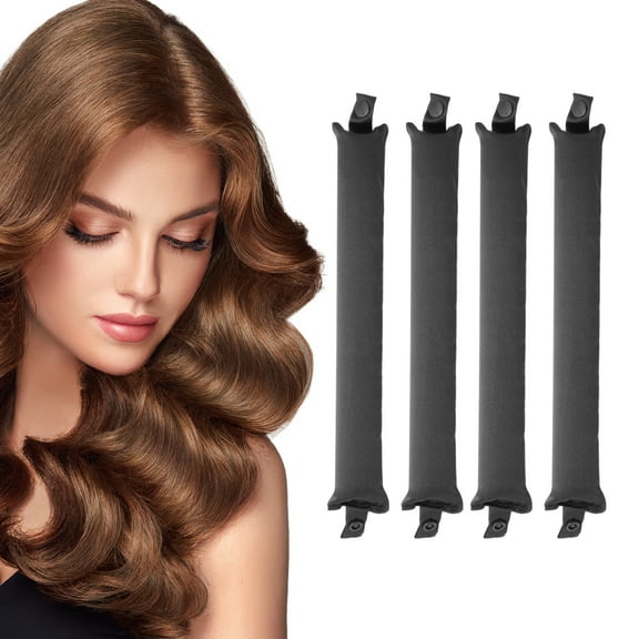 Solución de Estilo Sin Daño Rizadores de Cabello Sin Calor Unique Bargains Rizos Sin Calor Durante la Noche Rulos para Ondas Sin Esfuerzo Negro 4Pcs