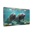thumbnail image 2 of KAKALAD Underwater Ocean Sea Wildlife Manatee 03 Aluminum Universal Car Vehicles License Plate 6" x 12" (4 Holes), 2 of 9