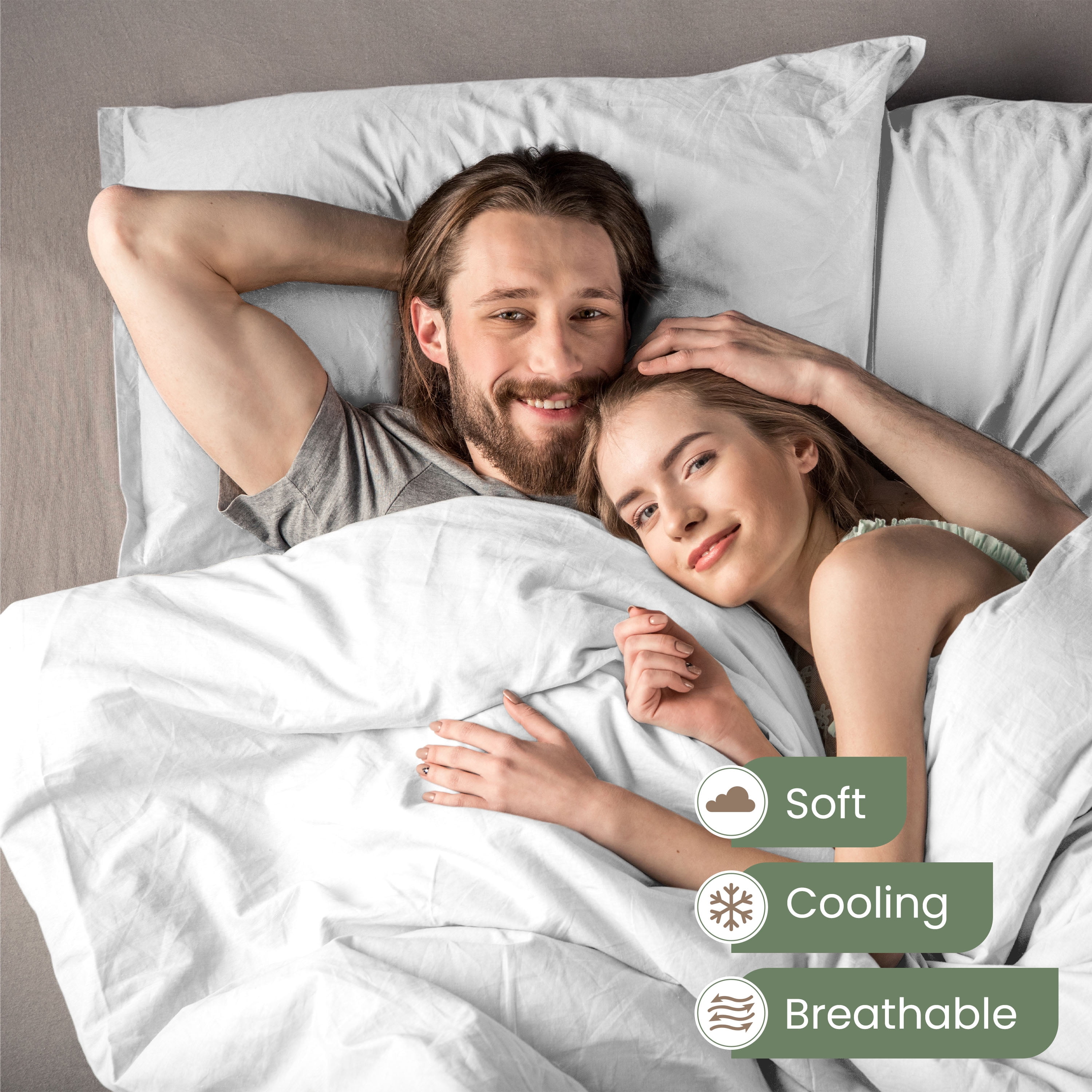 EcoPure 4-Piece King Sheet Set | 100% Organic Cotton | Comfort Washed | Deep Pocket | White