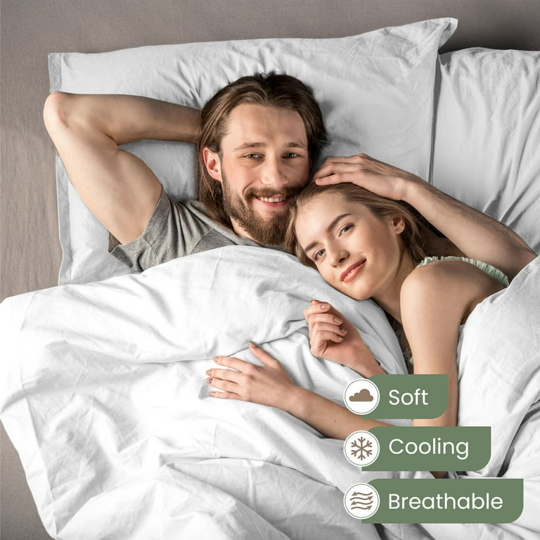 EcoPure 3-Piece Twin Organic Cotton Sheet Set, White photo 4