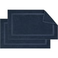 thumbnail image 1 of Adobella 2 Premium Turkish Bath Mats, 100% Combed Turkish Cotton, 800 GSM, 20 x 33 inch, Navy Blue, 1 of 7