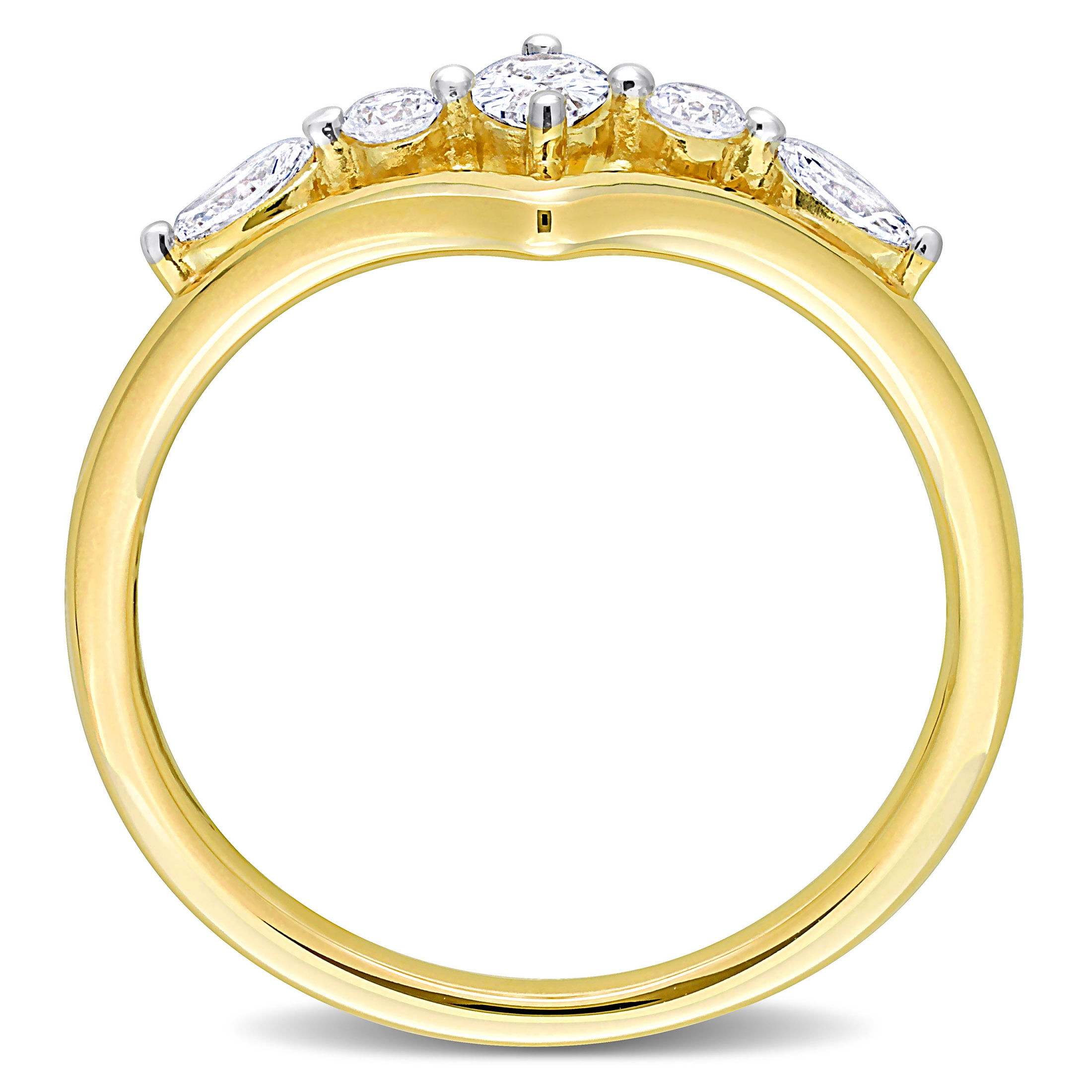 Miabella Women's 1/3 CT T.W. Multi-Shape Diamond 14kt White Gold Engagement Ring