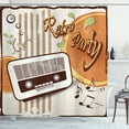 thumbnail image 1 of Ambesonne Retro Shower Curtain, Party Art with Old Radio, 69"Wx70"L, Orange Dark Brown Beige, 1 of 3