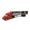 Coca-Cola 1/87 Scale Bears and Moon Long Hauler Diecast Semi Truck with Trailer - White/Blue (Collectible Toy Vehicle)