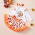 thumbnail image 6 of JAJAHO Toddler Girls Skirts Set 3 Piece Thanksgiving Outfits Pumpkin Print Long Sleeve Tee And Tutu Skirts With Headbands 1-5Y, 6 of 7
