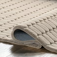 thumbnail image 4 of nuLOOM Nia Tile Faux Rabbit Machine Washable Area Rug, 3' 9" x 6', Taupe, 4 of 9