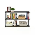 thumbnail image 5 of Furinno Rata 4 x 2 Industrial Multipurpose Flat Base Shelf Display Rack with Metal Frame, Columbia Walnut, 5 of 6