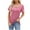 Pink, variant on Square Neck Tops for Women Basic Plain T Shirts Summer Short Sleeve Shirts Solid Color Loose Blouse