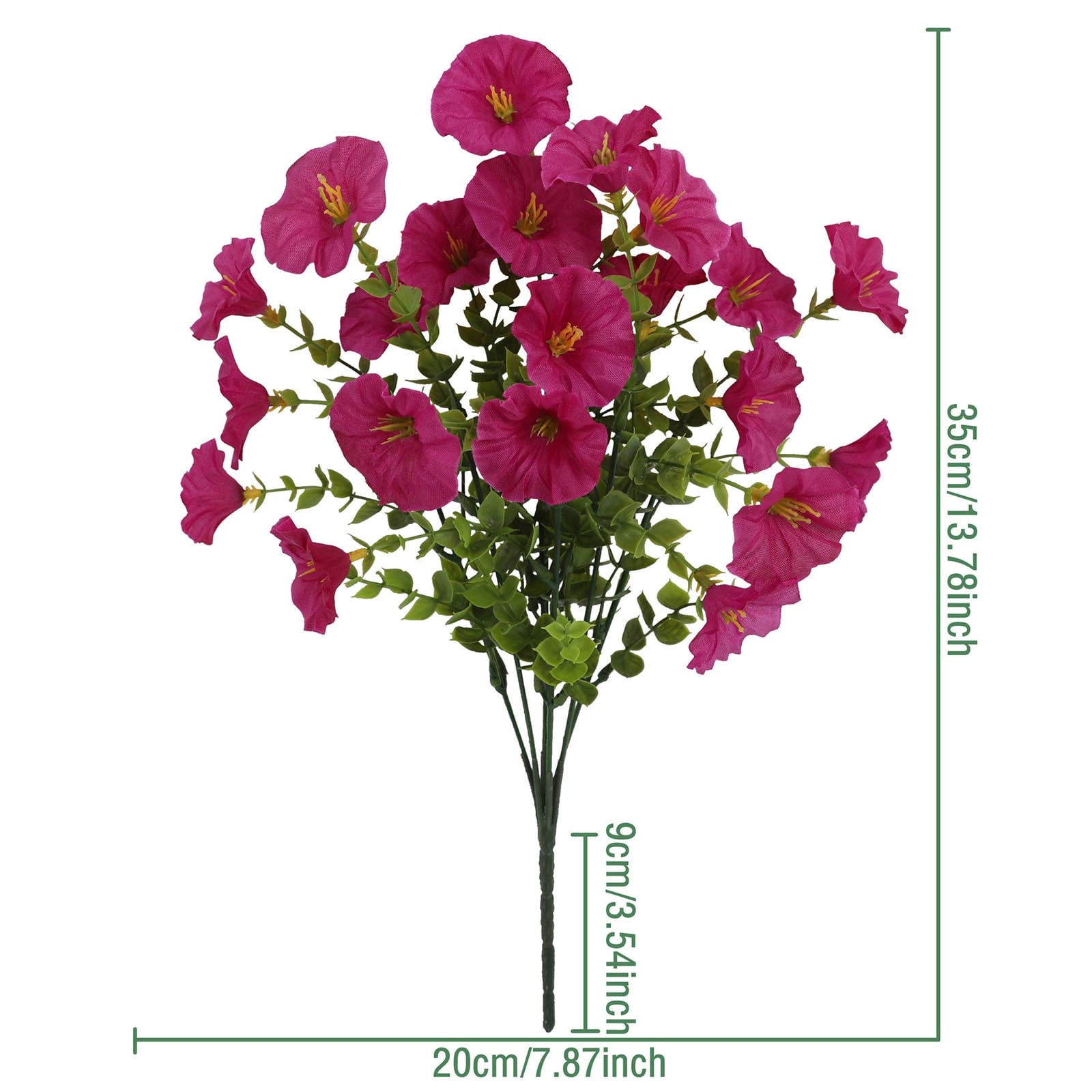 6 Pack Outdoor Artificial Flowers - Realistic Fake Silk Flowers for Garden Decor, Patio Arrangements, Morning Glory Outdoor Plants Decorations, Weather Resistant UV Protected Faux Flowers for Home