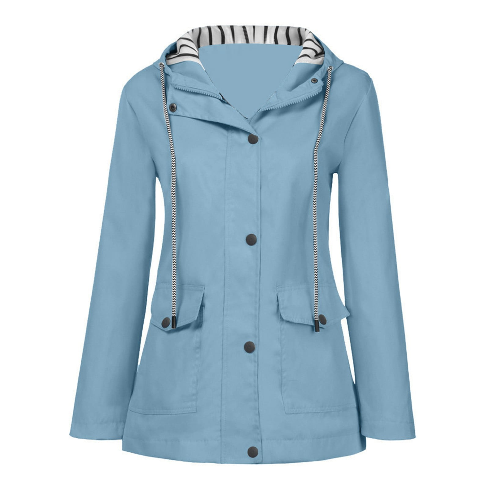 iOPQO winter coats for women Women Solid Rain Jacket Outdoor Plus 