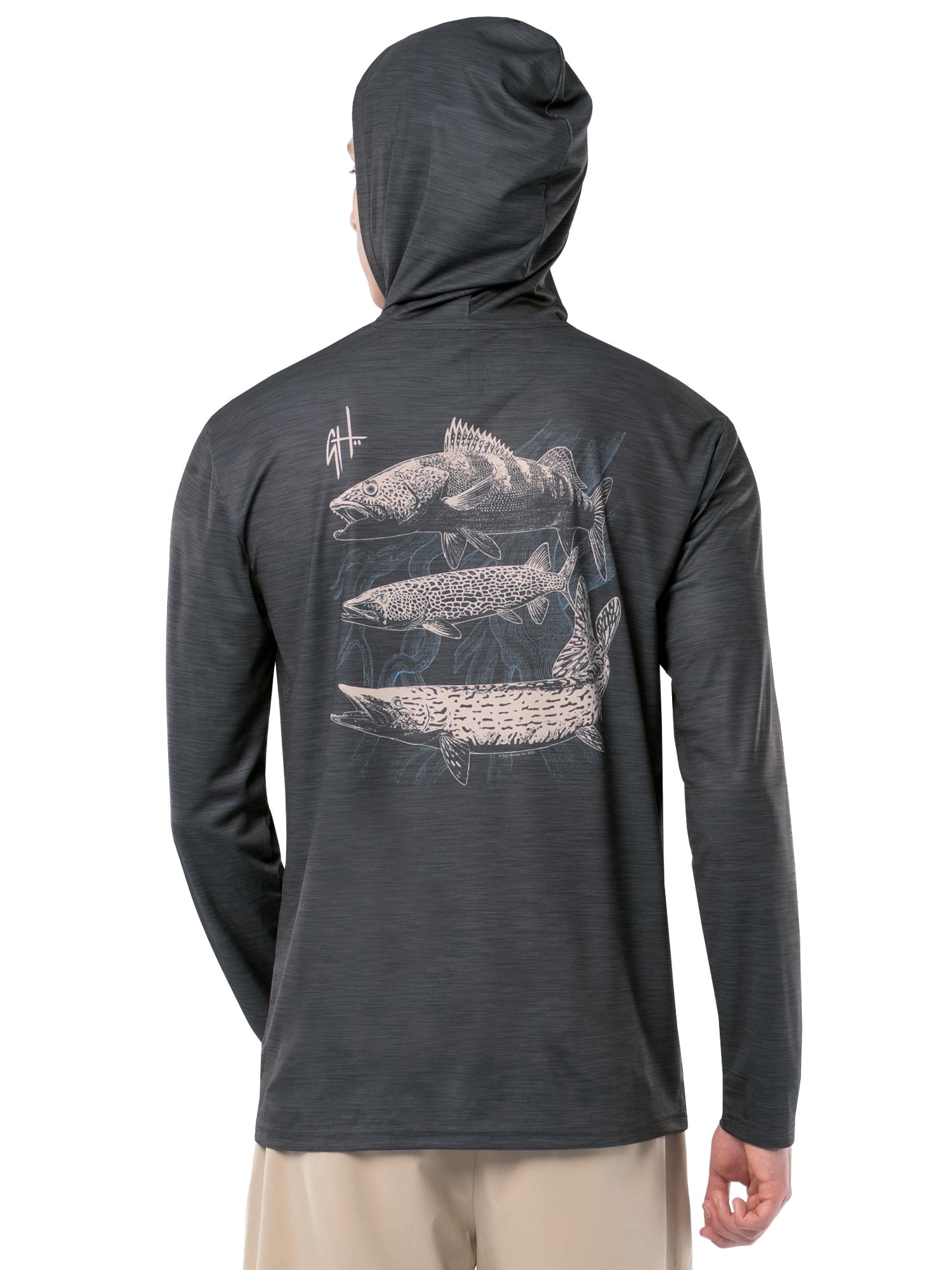 GH BY GUY HARVEY Men's Long Sleeve Sun Protection Northern Three Hoodie