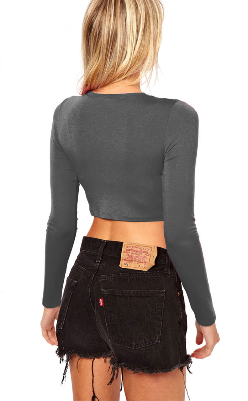 Vivid Trim Long-Sleeved Crop Top - Ready-to-Wear 1AAWSX