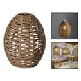 thumbnail image 4 of Milaget Rustic Hand Weaved Pendant Light Crafts Lampshade Rattan Lamp Shade for Bedroom Khaki Cone, 4 of 9