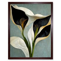White Calla Lily Flower Pistil Bouquet Elegant Art Print Framed Poster Wall Decor 12x16 inch
