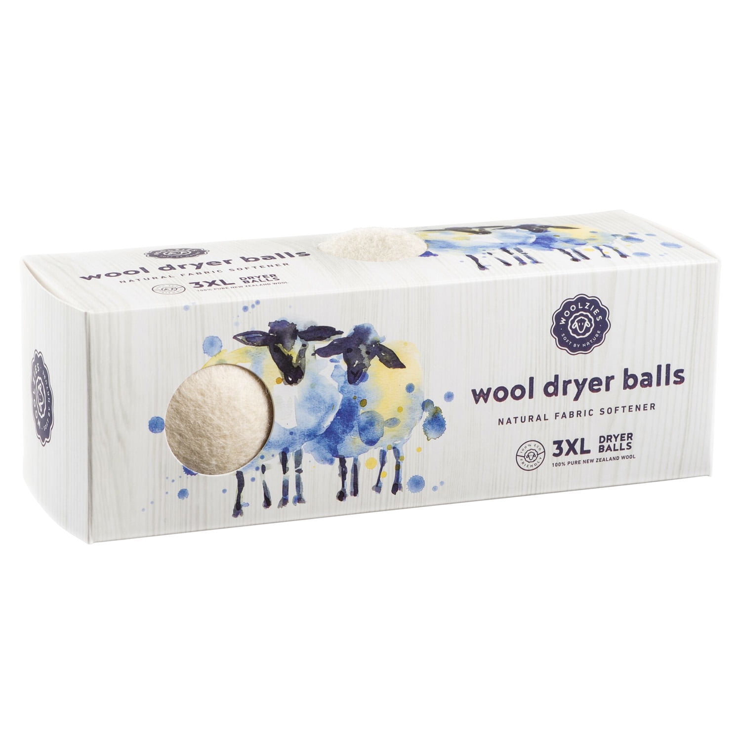 6-Pack Loads Comfi-Cloth 100% Wool Dryer Balls Organic XL Fabric Softener 1000 