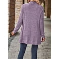 thumbnail image 5 of Women'S Long Cardigan, Autumn and Winter Long Sleeve Front Open Sweater with Pockets Lavender  L, 5 of 6