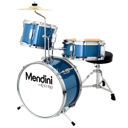 Mendini by Cecilio 13 Inch 3-Piece Kids / Junior Drum Set with Adjustable
