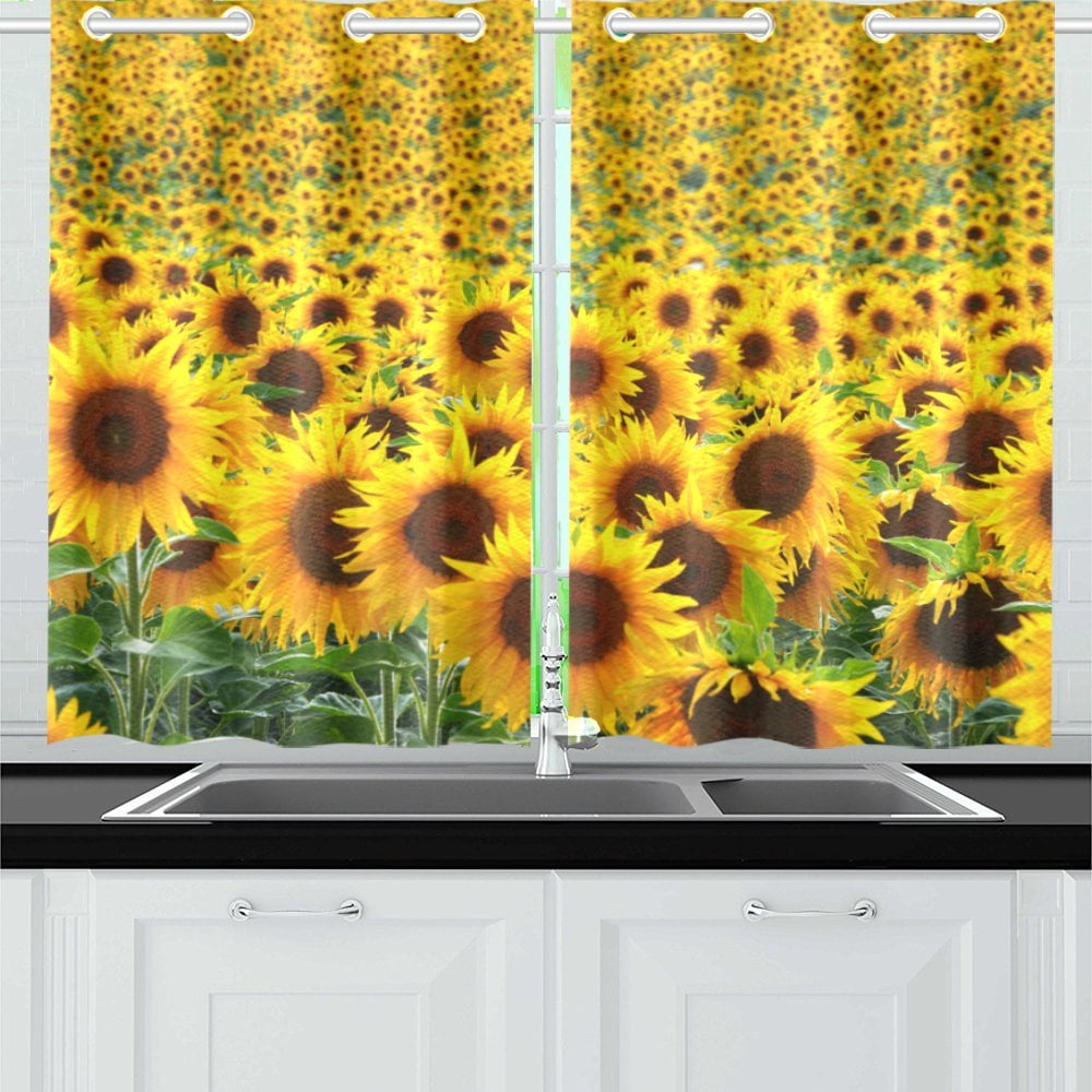Beautiful Sunflowers Kitchen Curtain 26X39 Inches Fashion Curtains DIY 2 Piece 