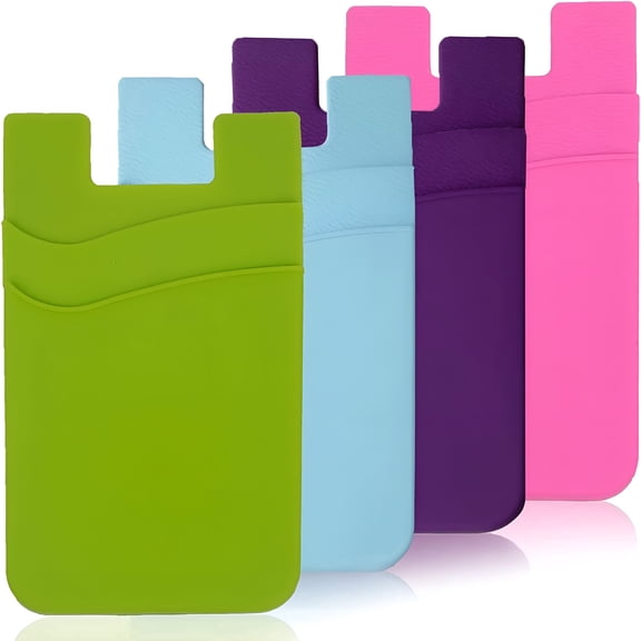 HBMYN 2026 New Adhesive Phone Wallet Card Holder for Phone Case,Silicone Credit Business Id Cards Pocket on Back of Phones